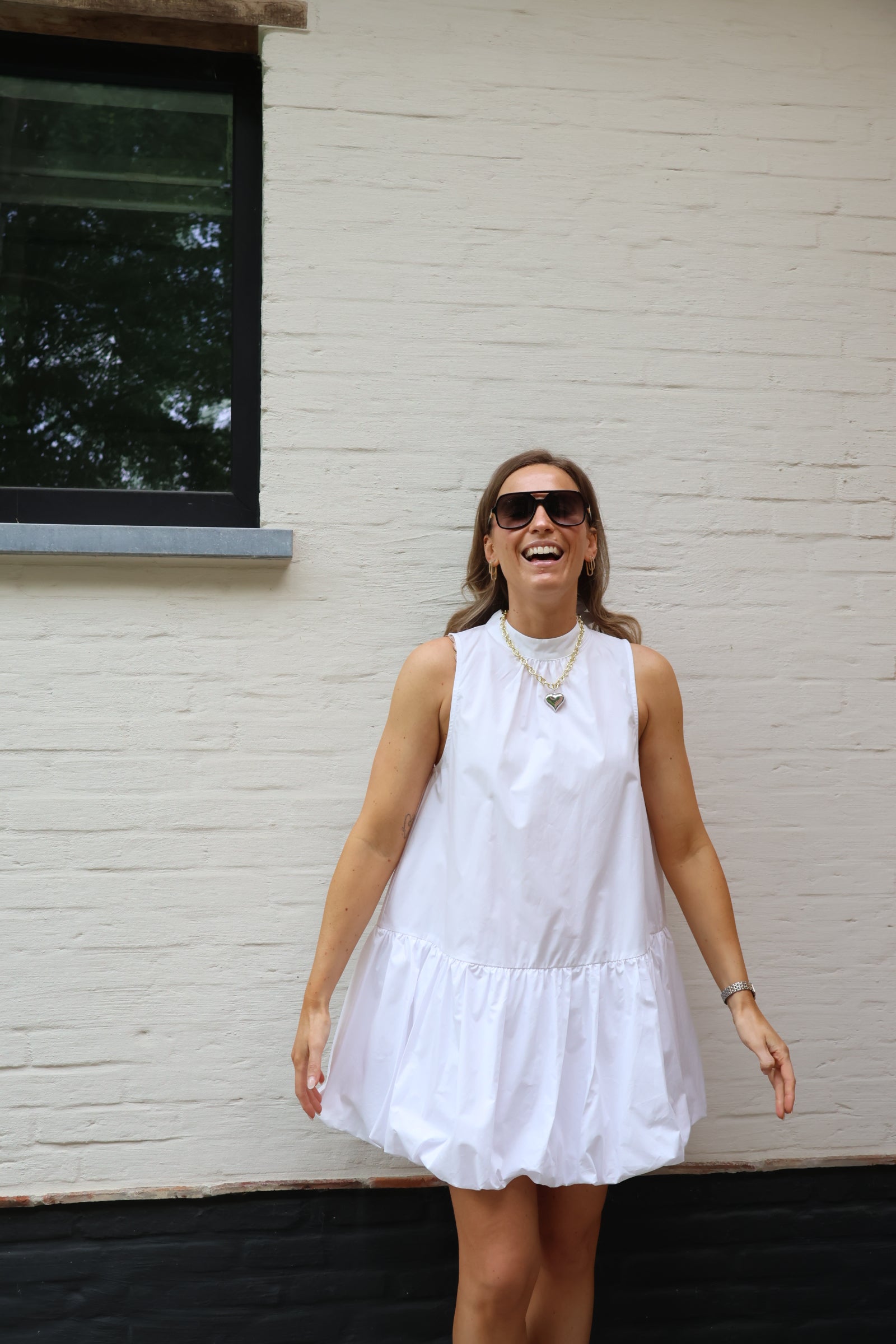 Estelle halterjurk wit
