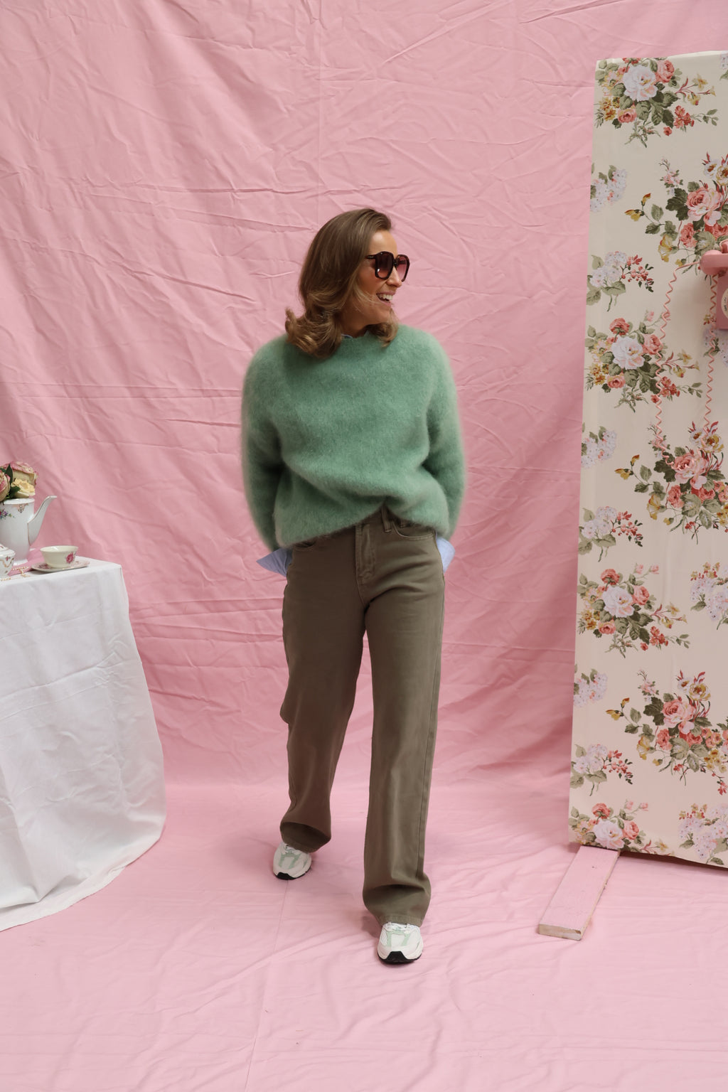 Antonia mohair knit soft green