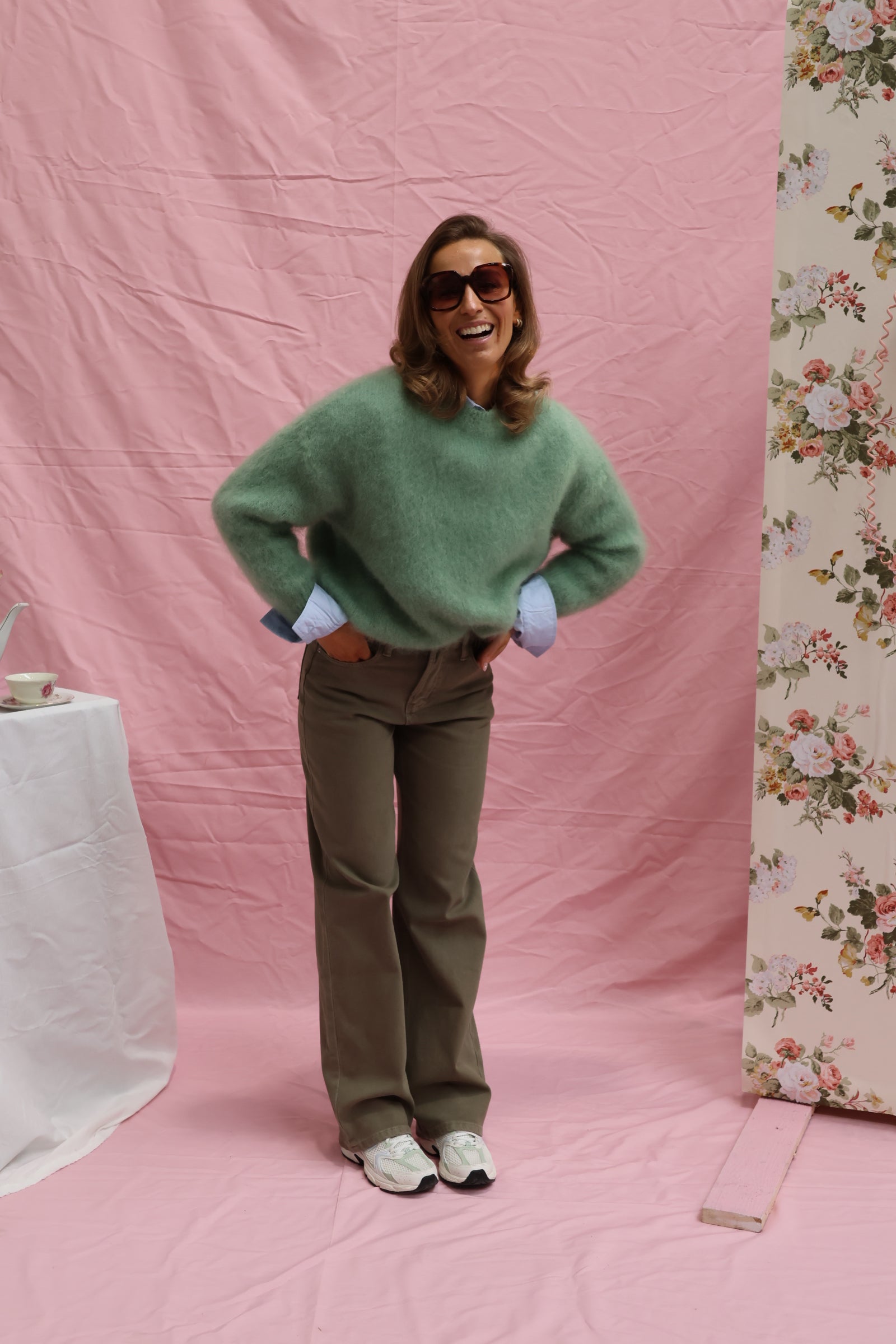 Antonia mohair knit soft green