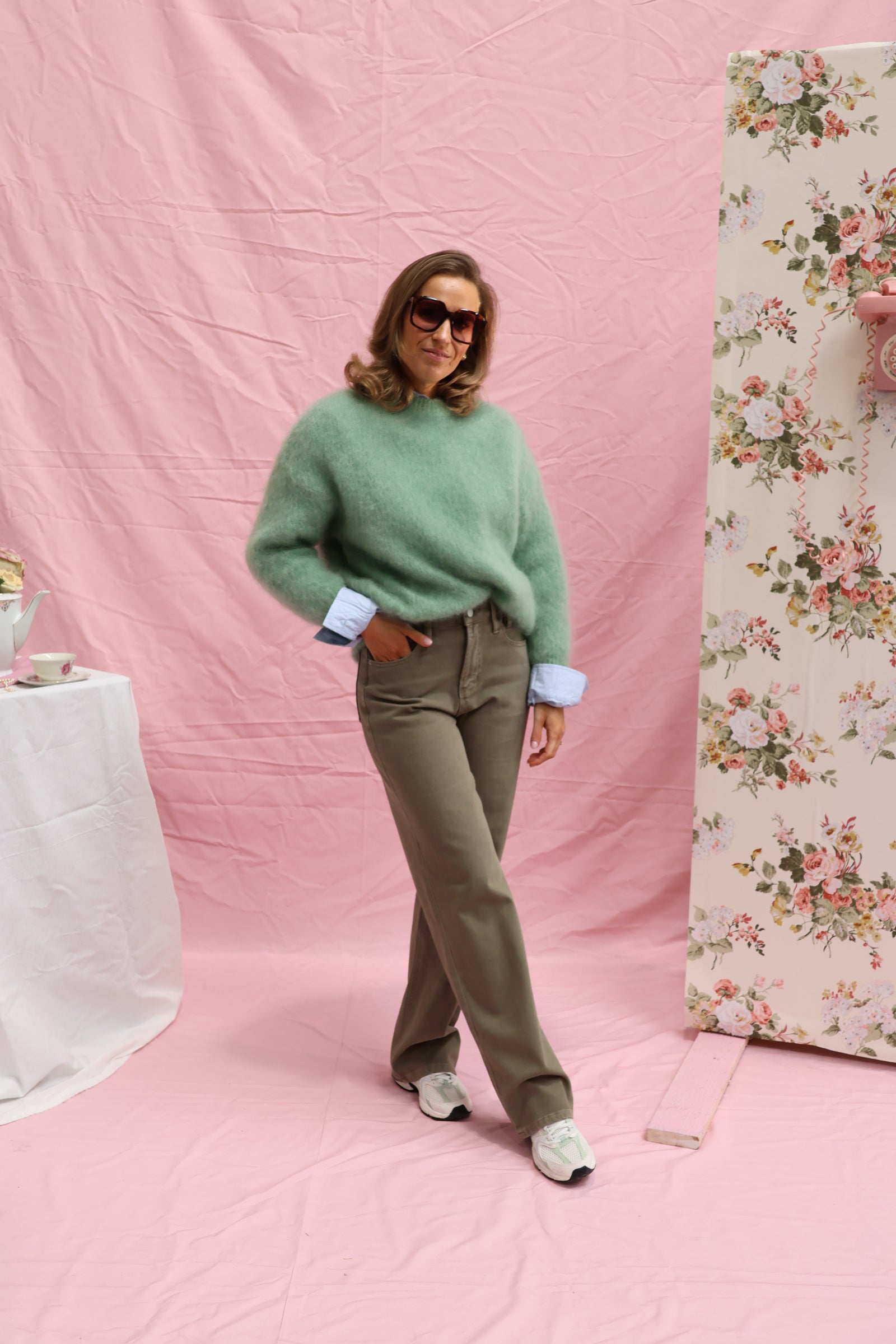 Antonia mohair knit soft green