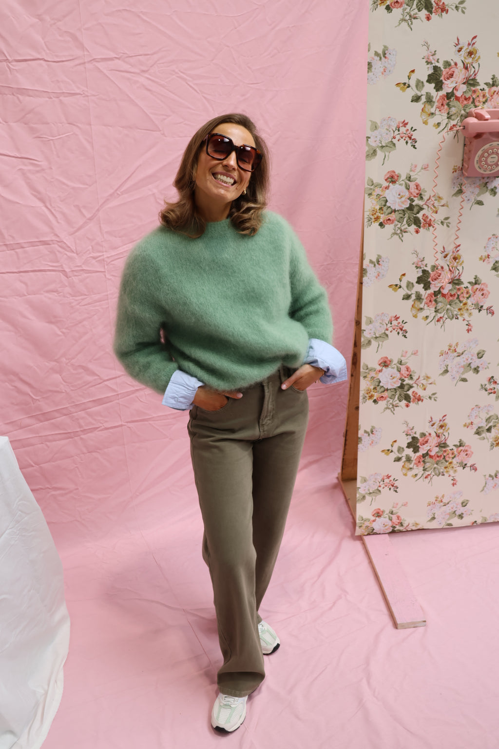 Antonia mohair knit soft green