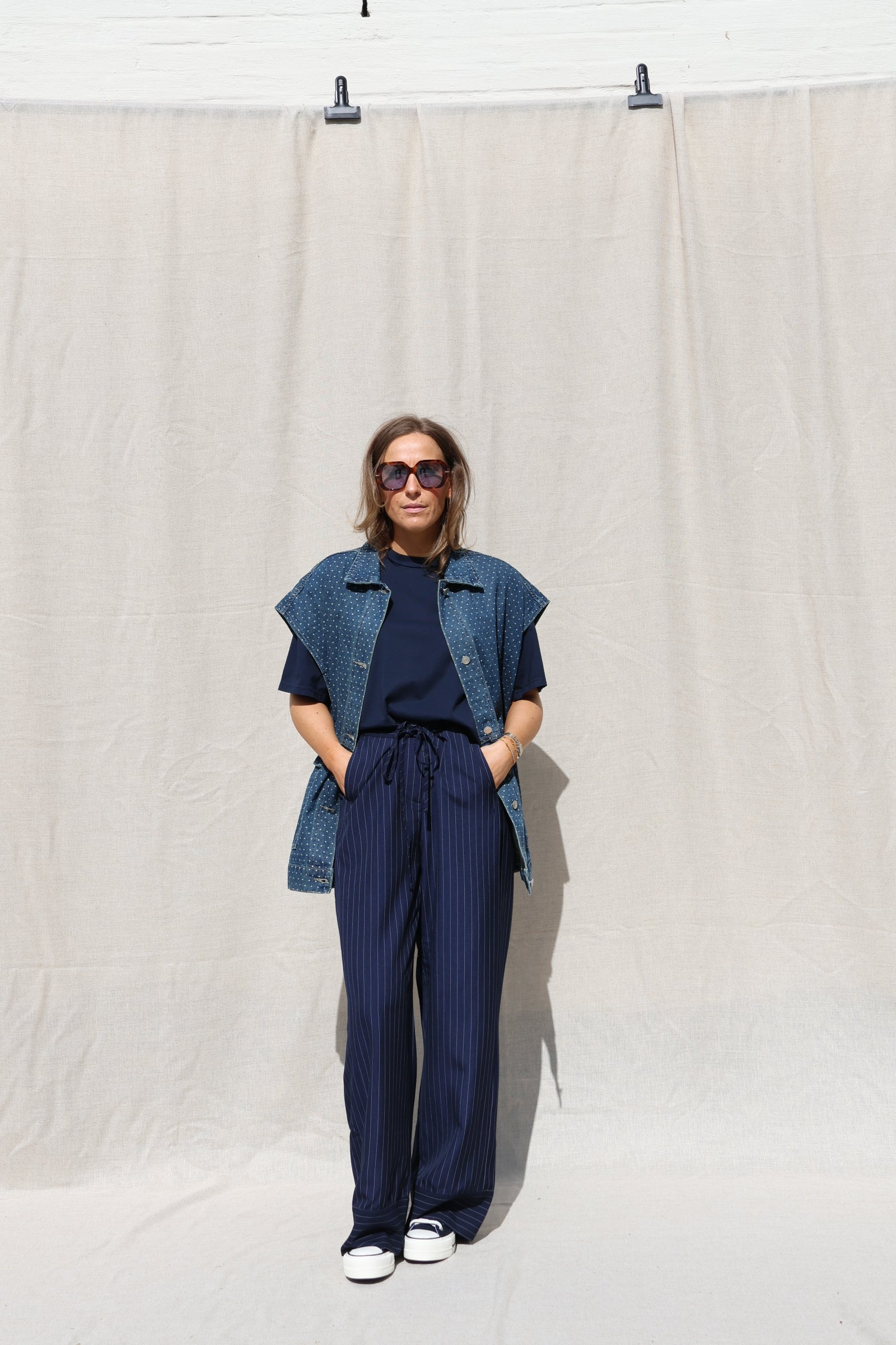 Noa polkadot jeans vest