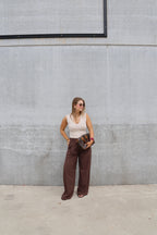 Ellie top met V-hals beige