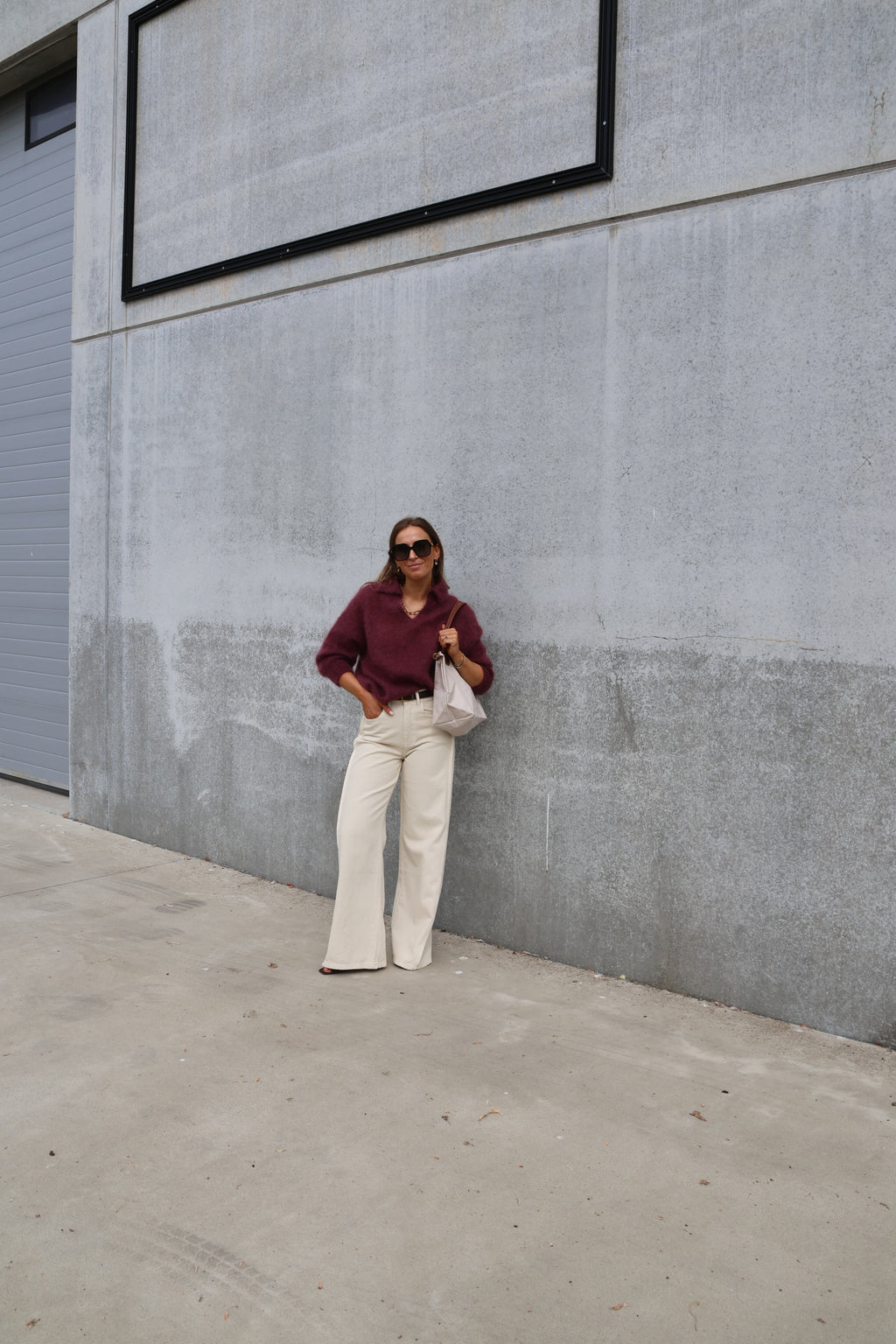 Leonce mohair polo aubergine