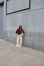 Leonce mohair polo aubergine