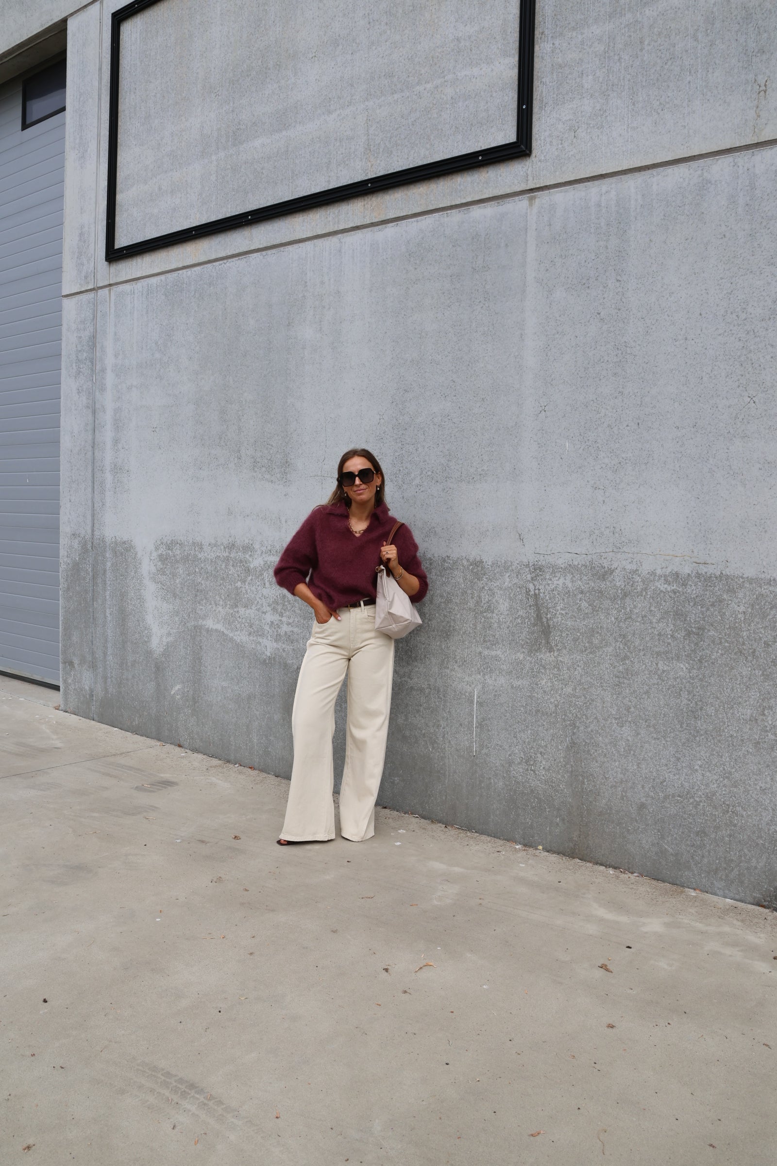 Leonce mohair polo aubergine