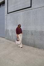 Leonce mohair polo aubergine