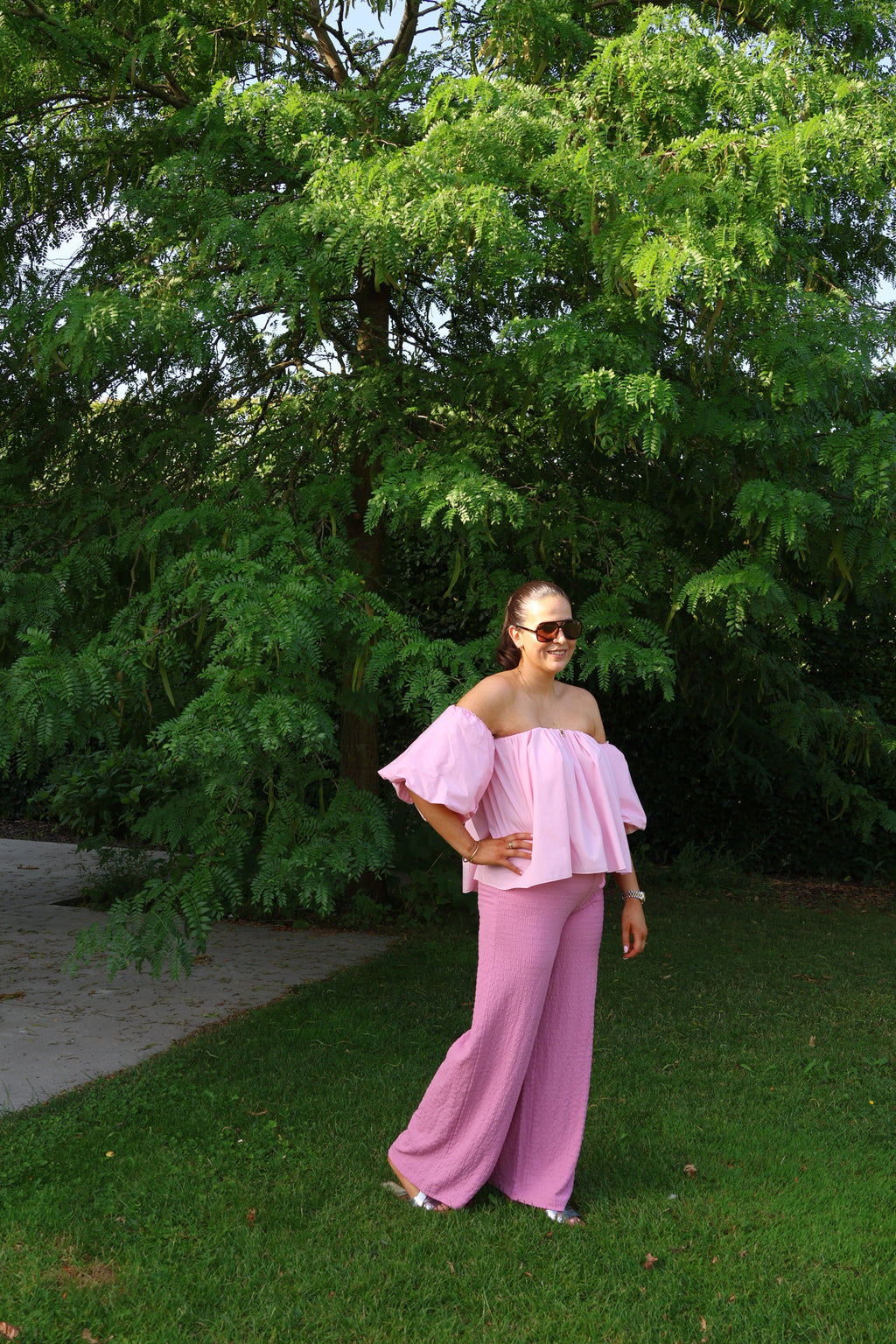 Fien pantalon met structuur roze