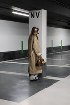 Hanna lange trenchcoat beige