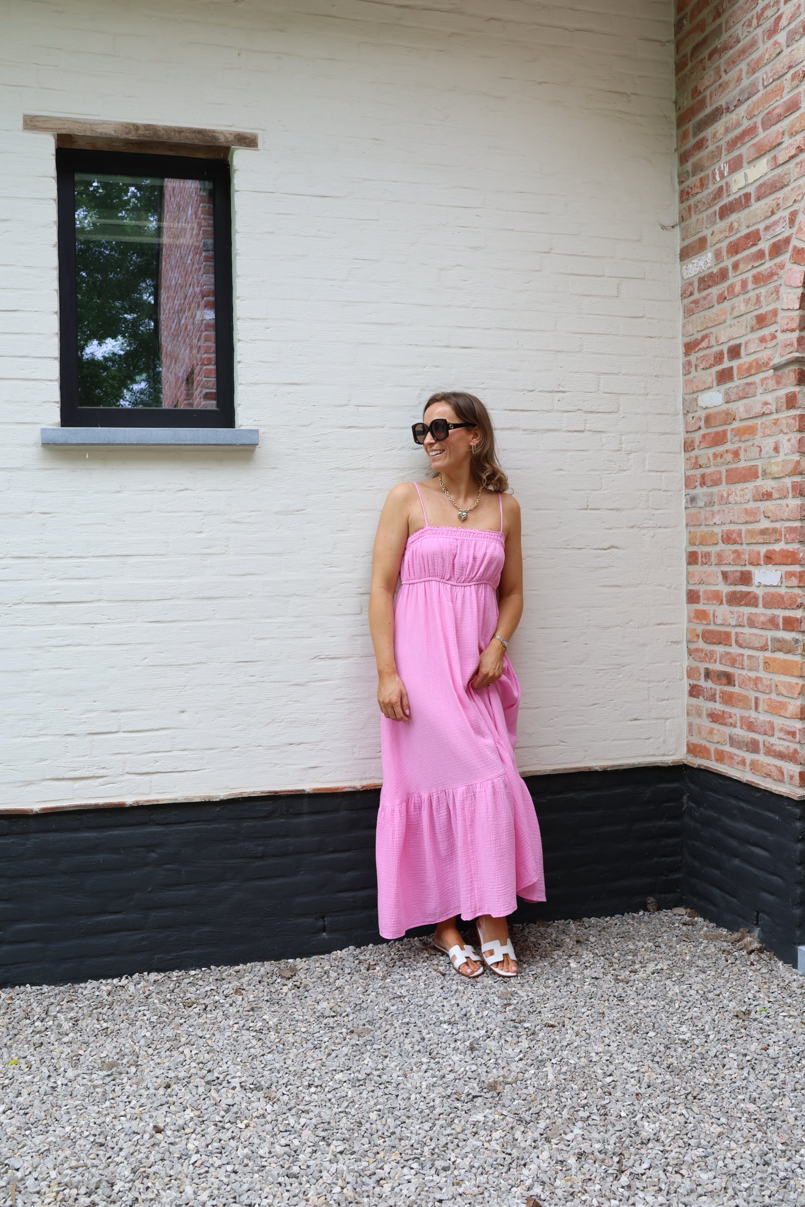 Anaïs lange jurk roze