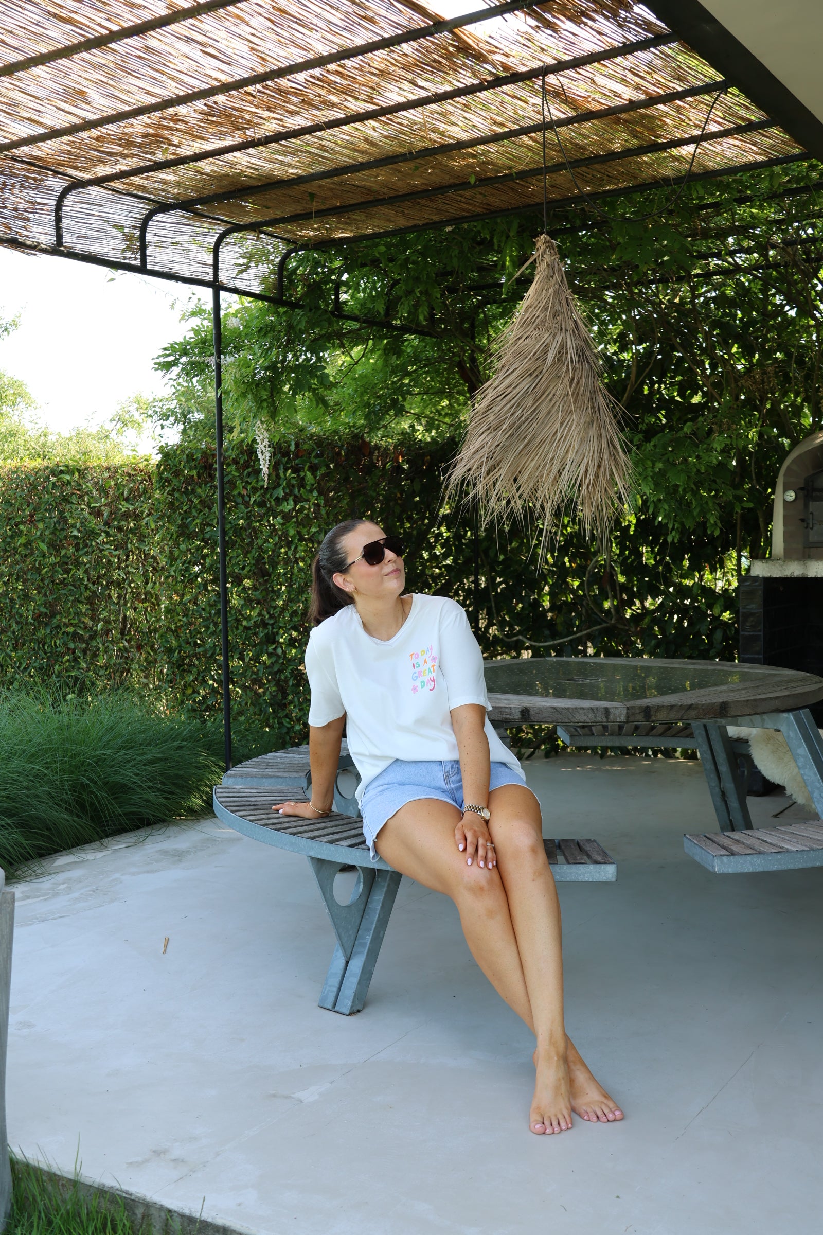 Mirthe denim short met detail