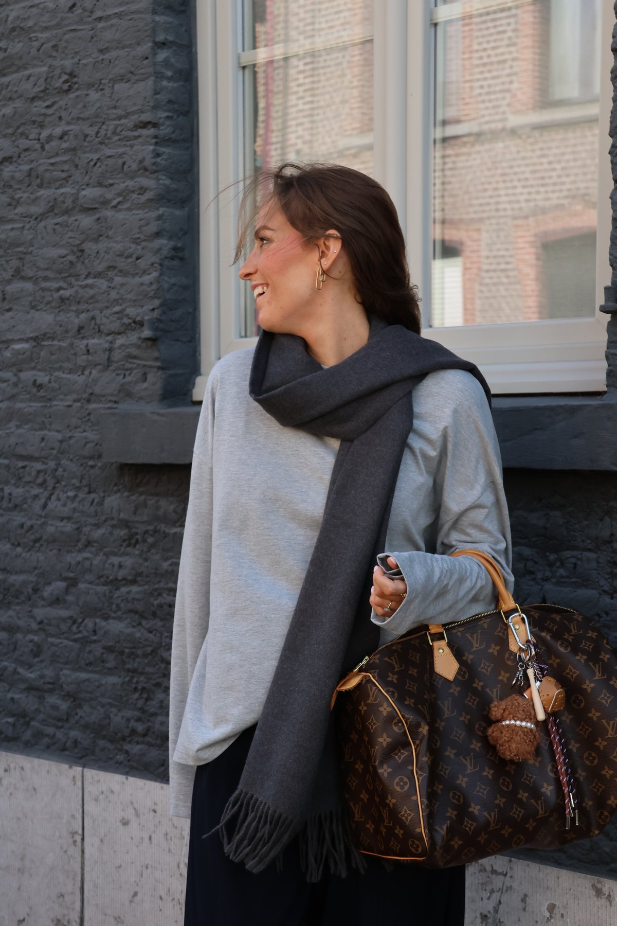 Annabel oversized longsleeve grijs