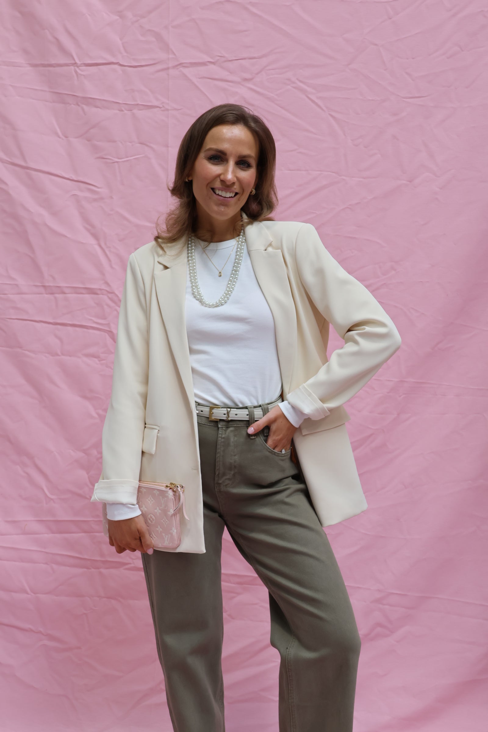 Eloise lace blazer cream