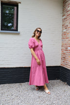 Alma maxi jurk met strik oudroze