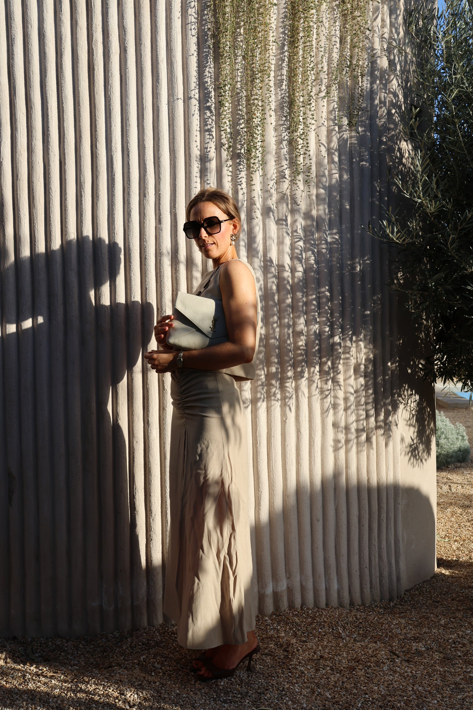 Aurelie linnen rok beige