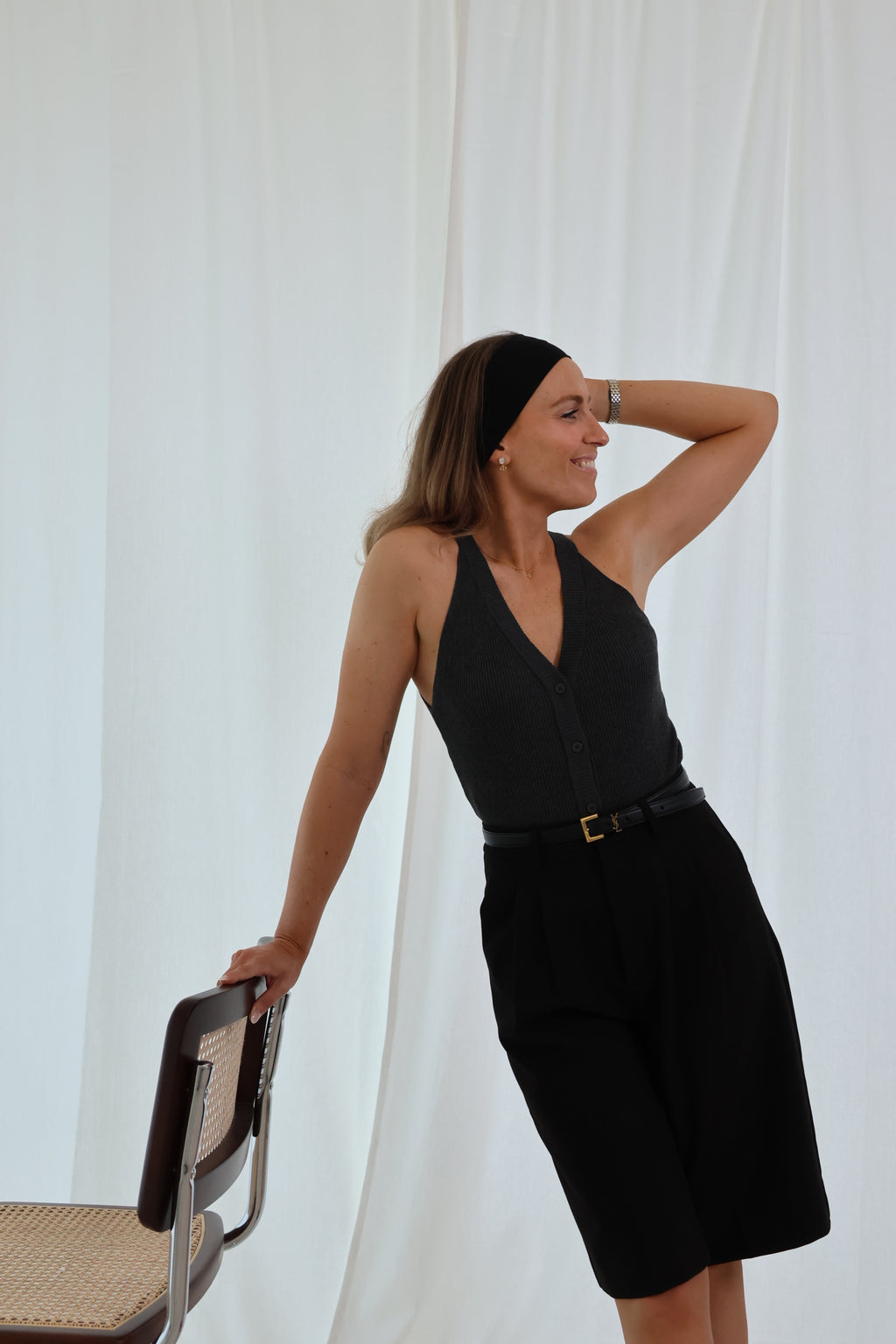 Mia halflange pantalon zwart