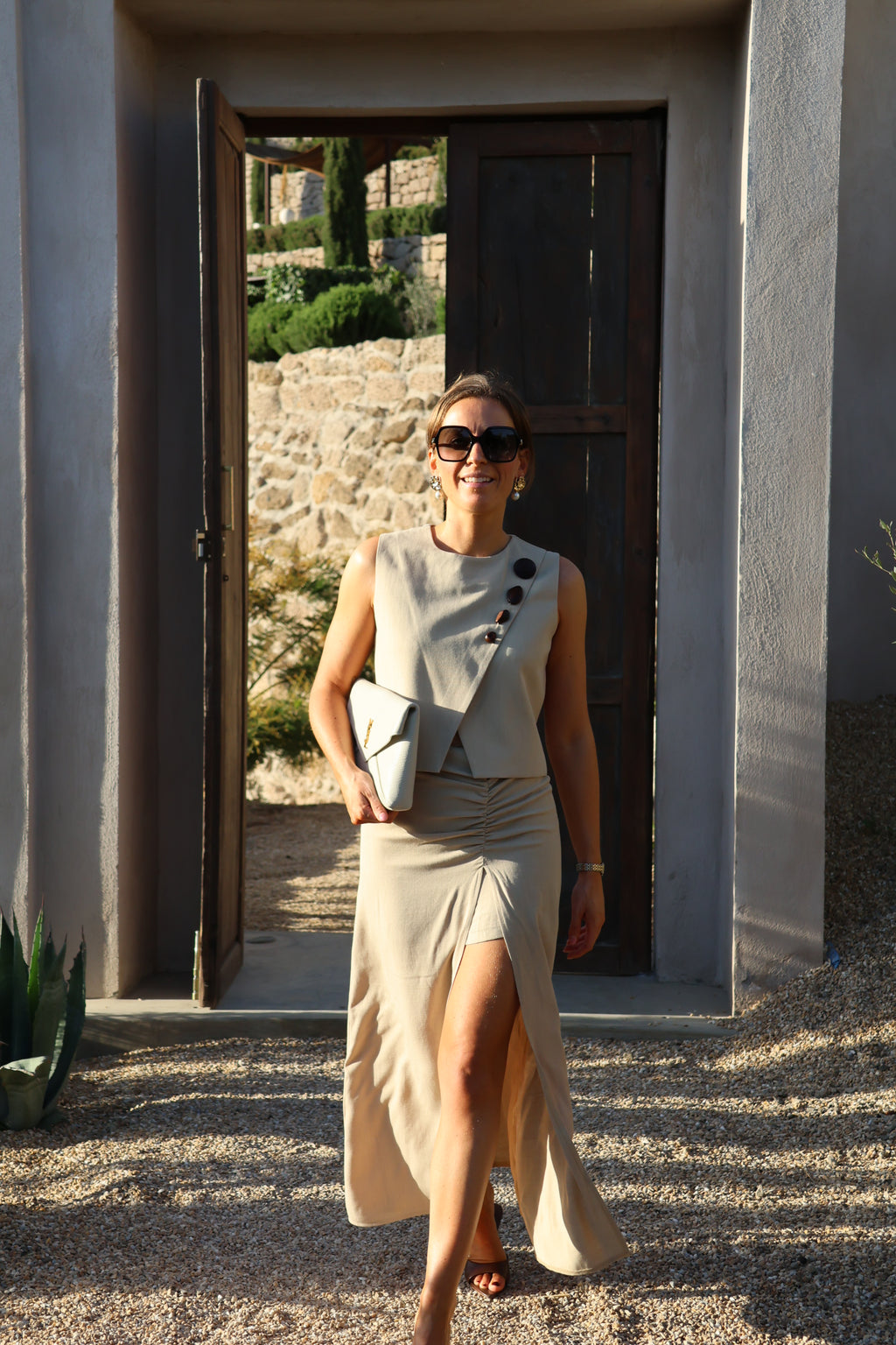 Aurelie linnen rok beige