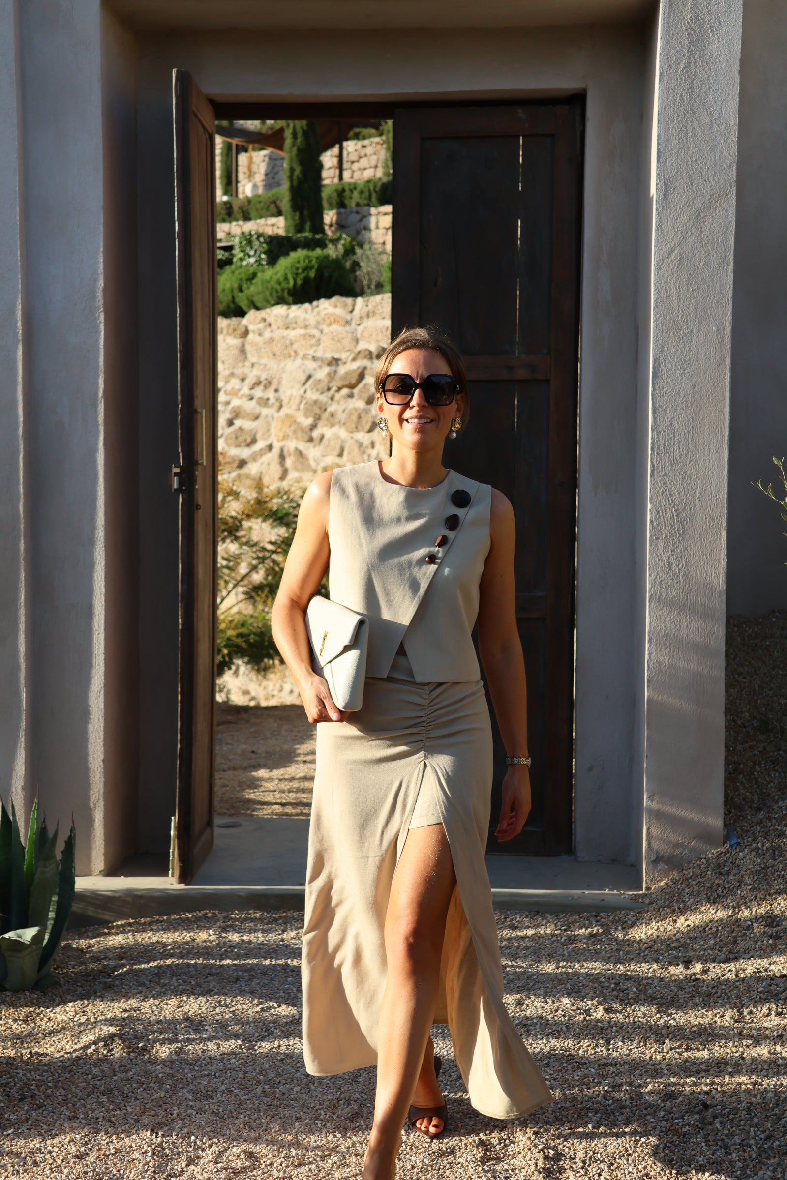 Aurelie linnen rok beige