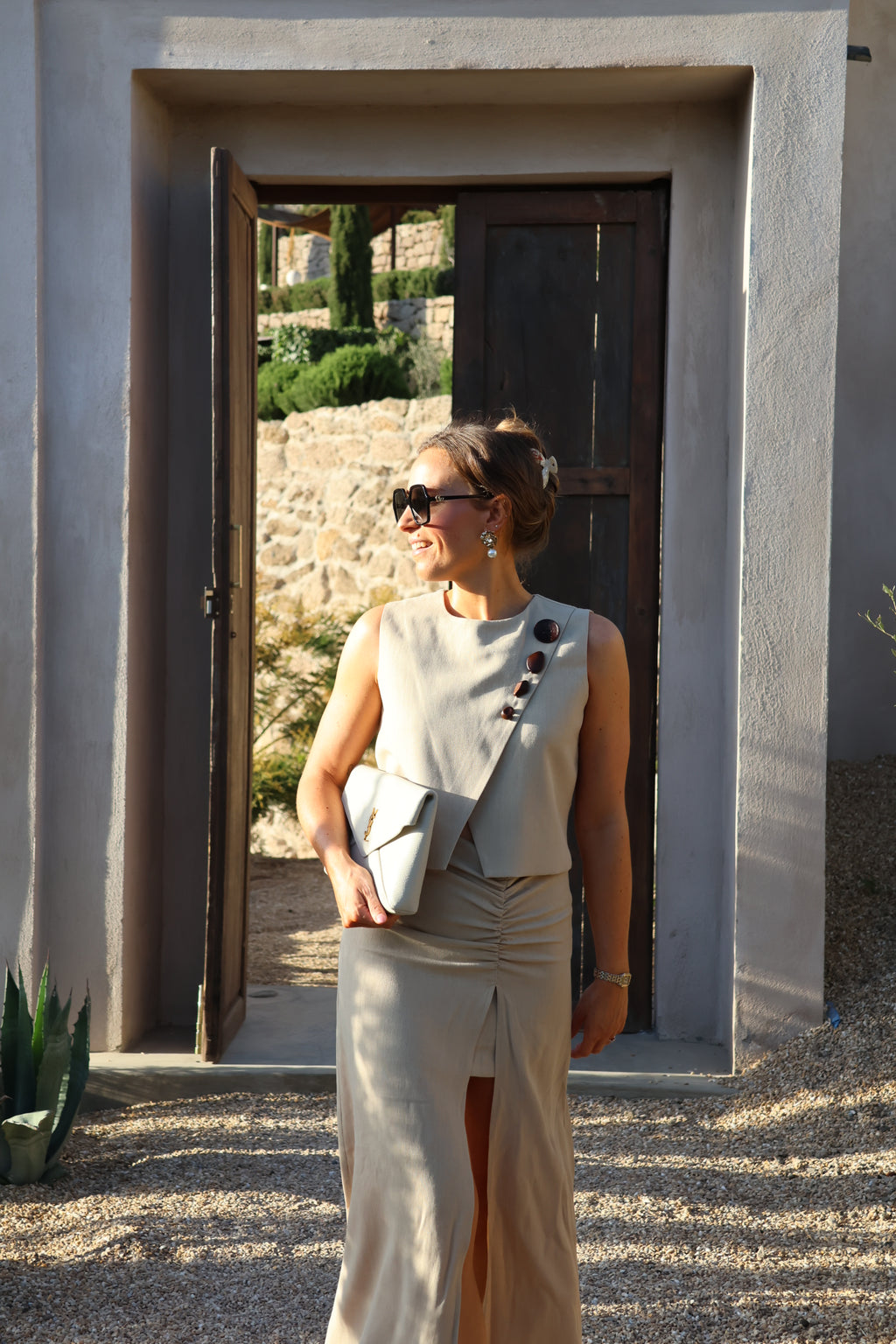 Aurelie linnen top beige