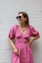 Alma maxi jurk met strik oudroze