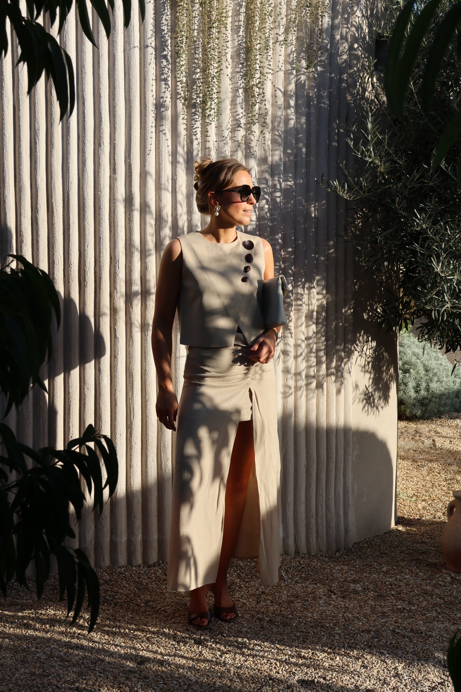 Aurelie linnen top beige