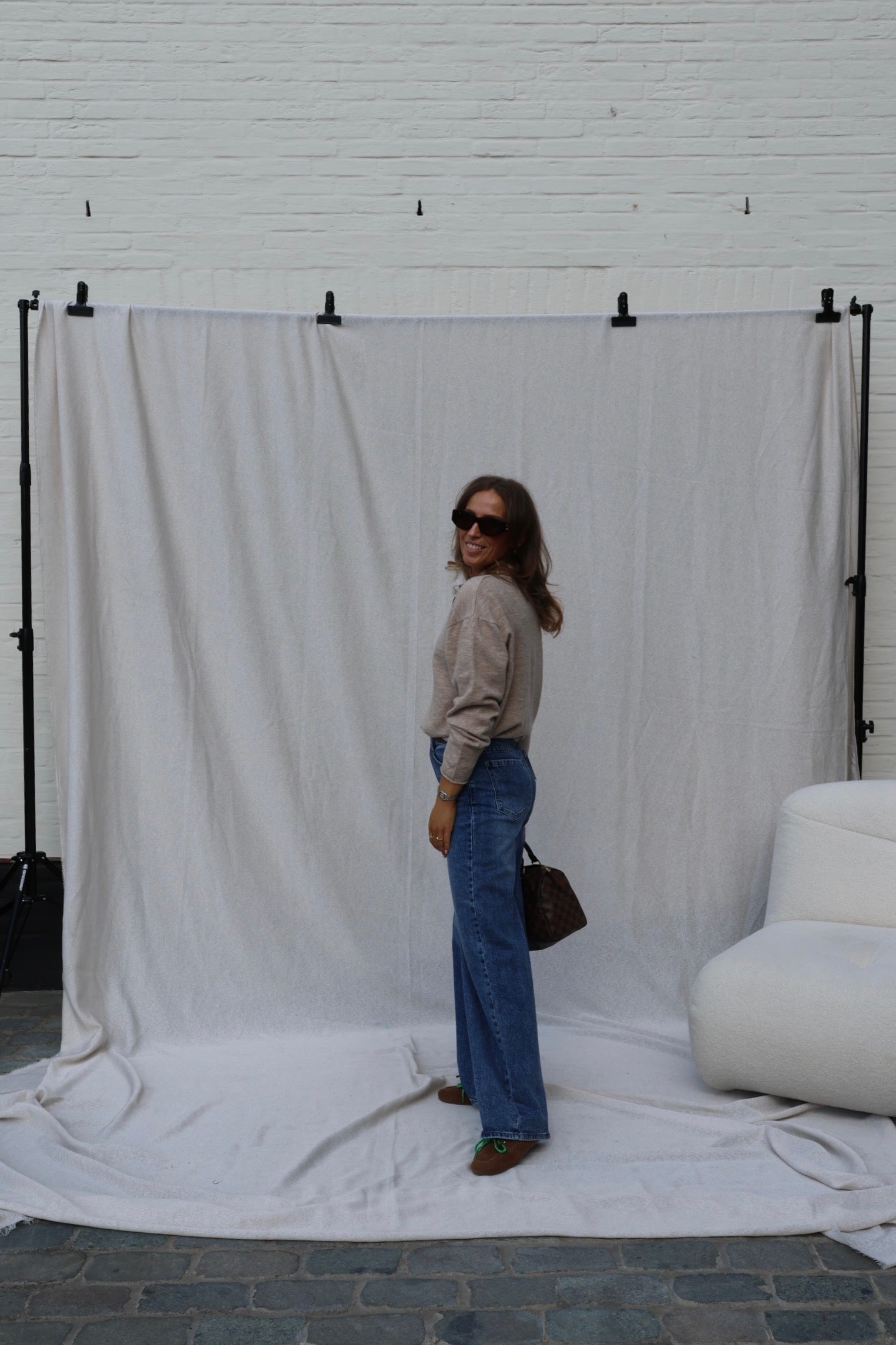 Alix trui met rits beige