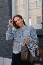 Paisley print sjaaltje grijs