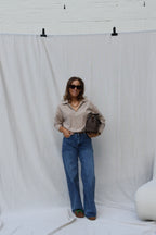 Alix trui met rits beige