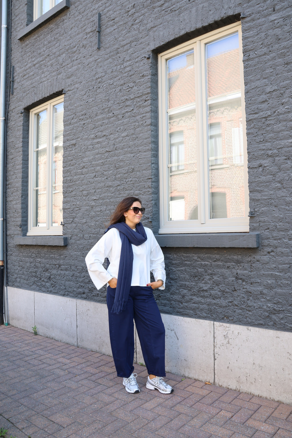 Pollie longsleeve met strikdetail wit