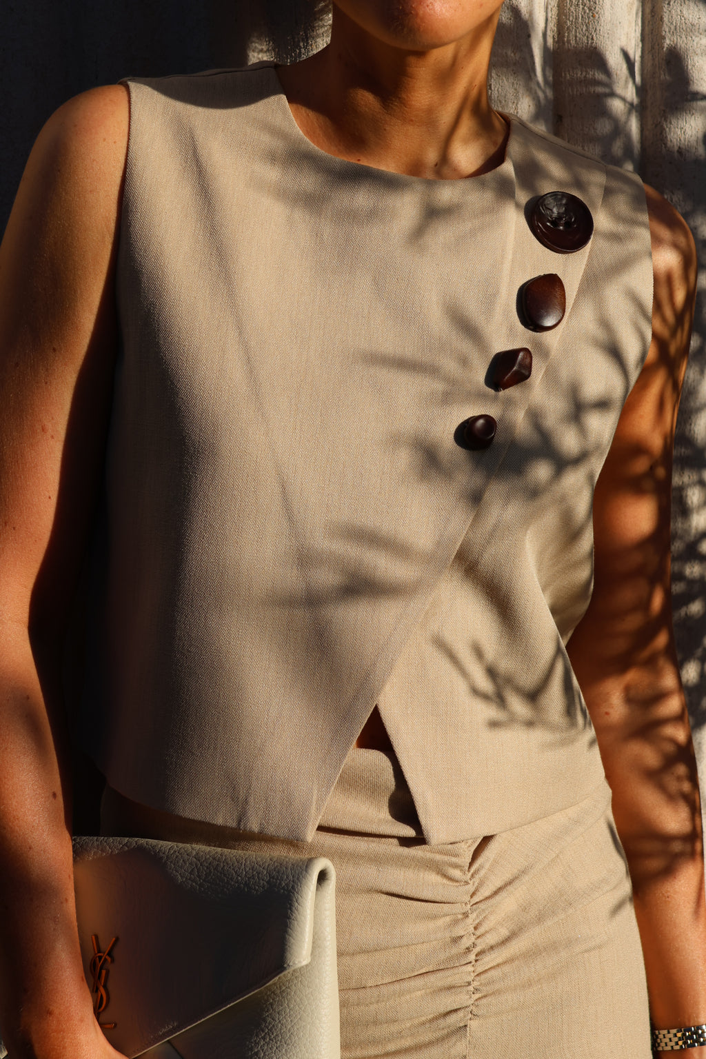 Aurelie linnen top beige