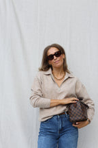 Alix trui met rits beige