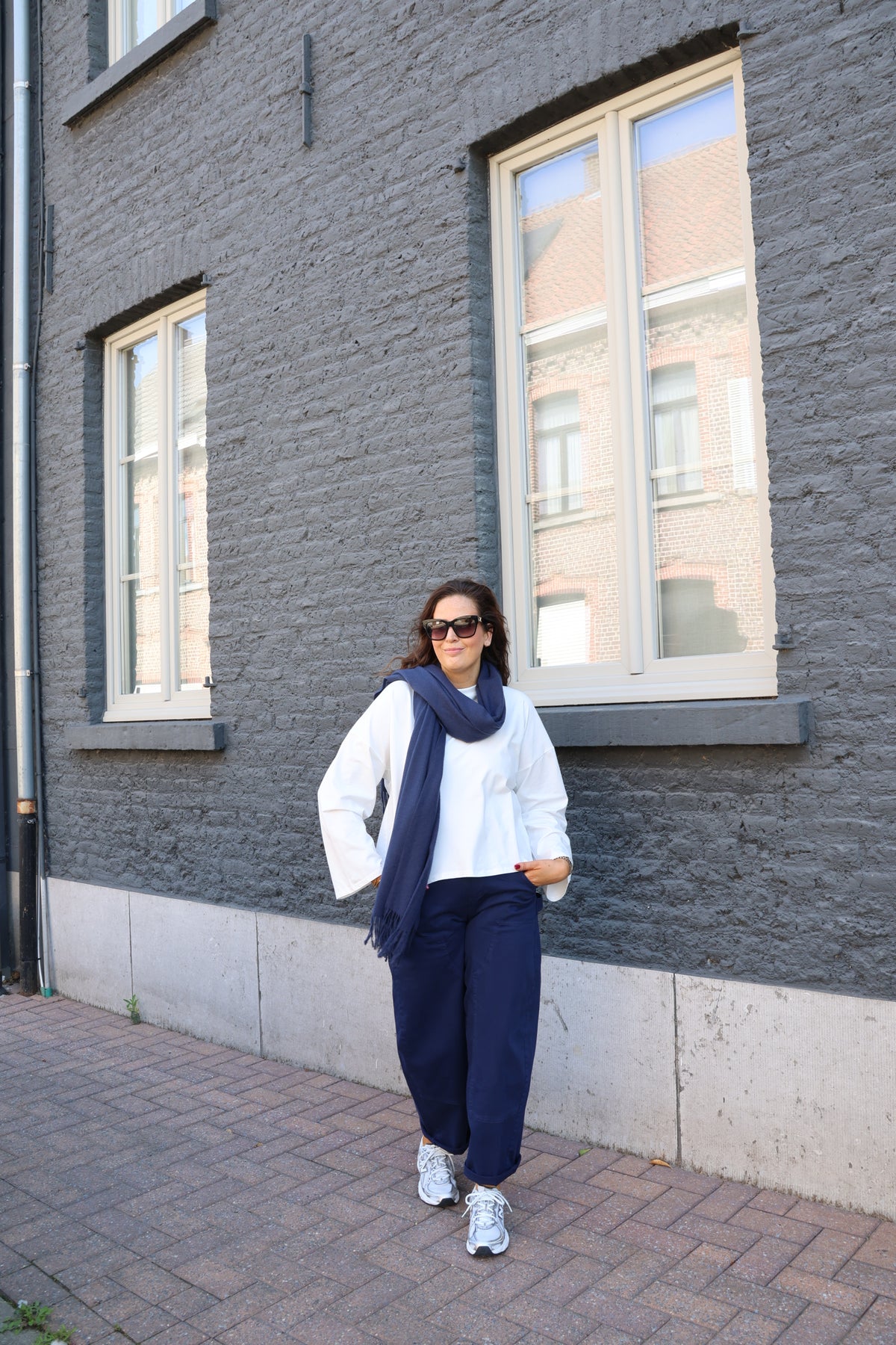 Pollie longsleeve met strikdetail wit