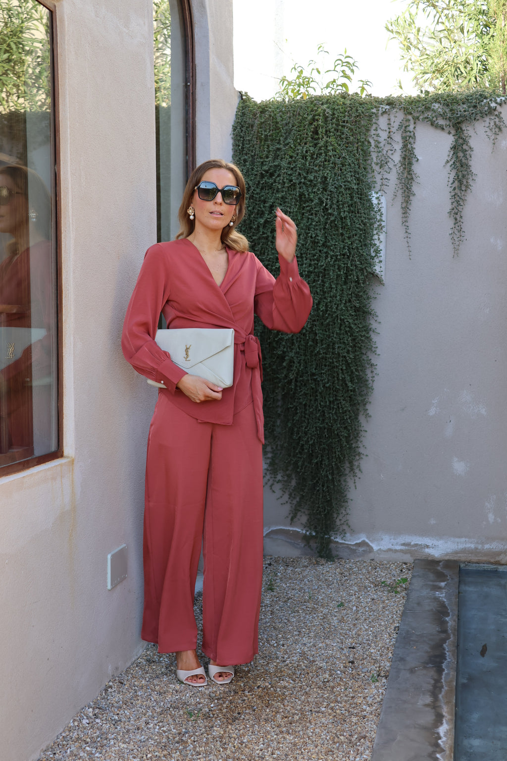 Mara overslag blouse terracotta