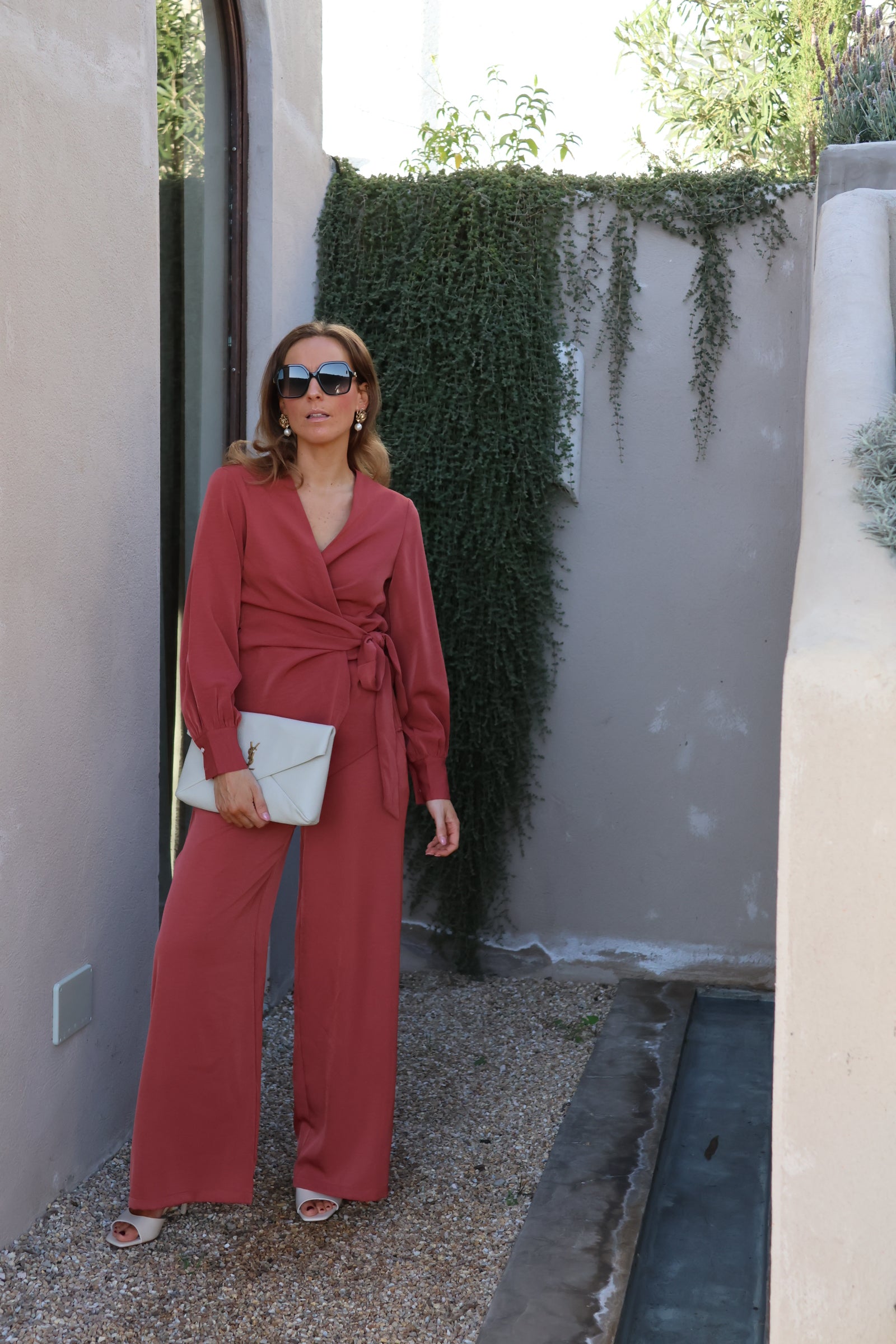 Mara overslag blouse terracotta