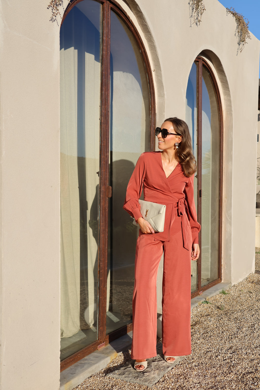 Mara overslag blouse terracotta