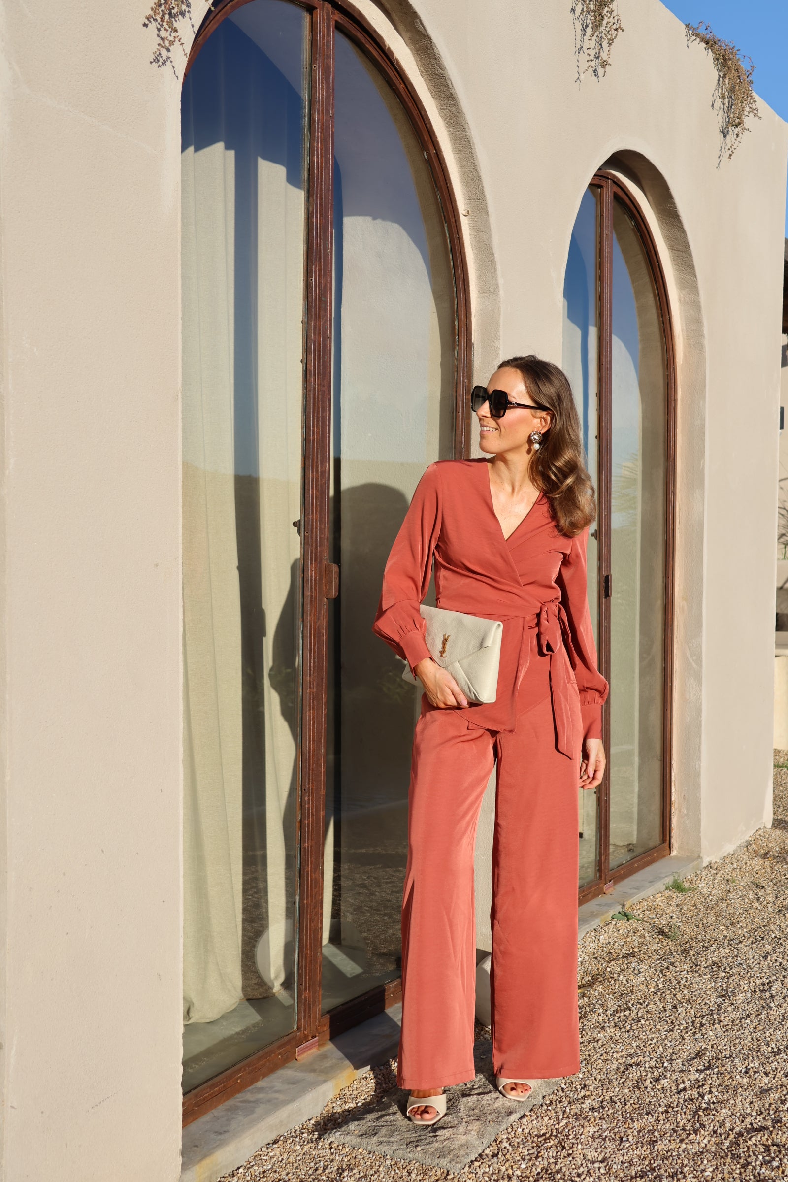 Mara overslag blouse terracotta