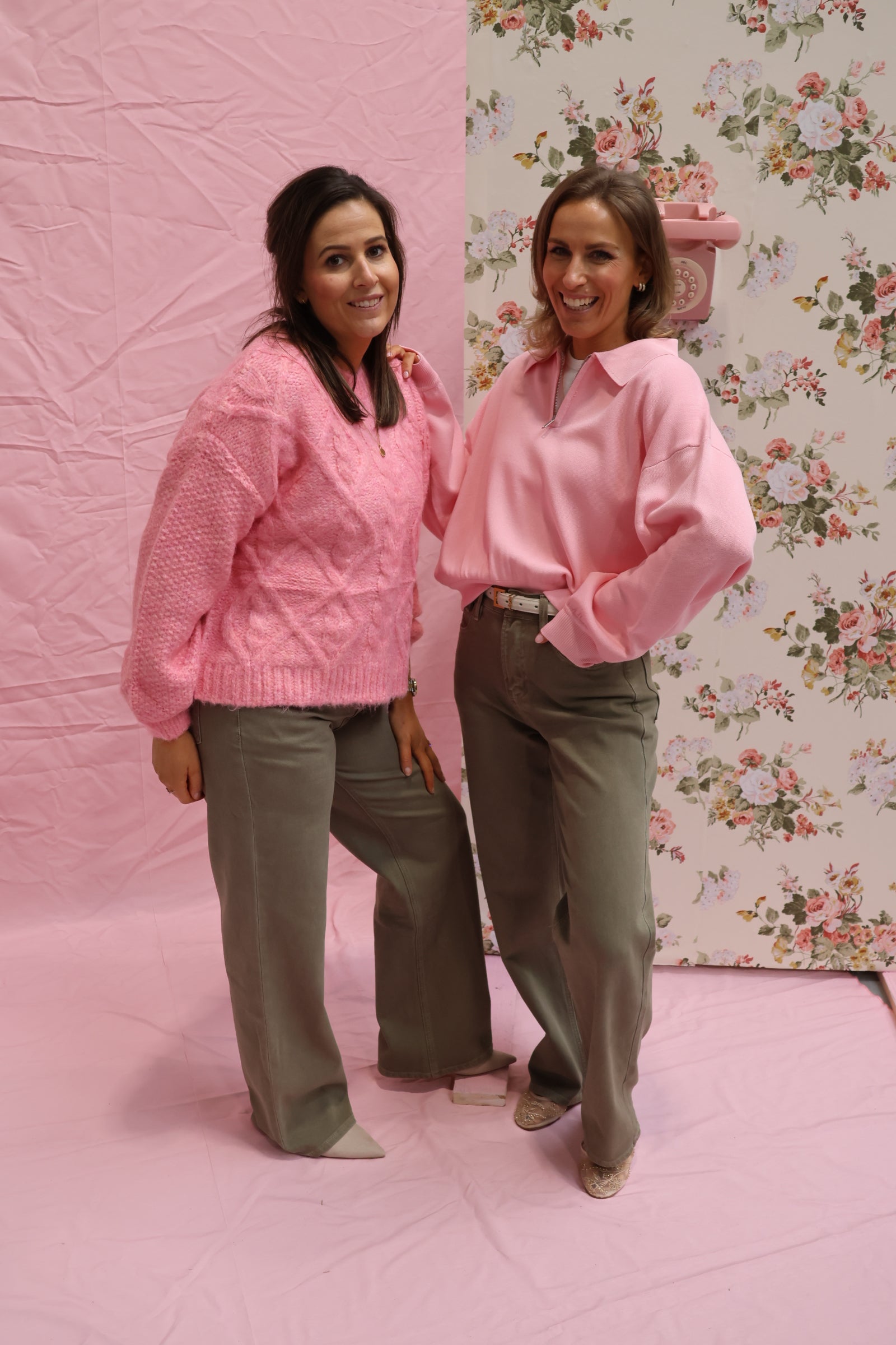 Ines cropped zipper sweater pink