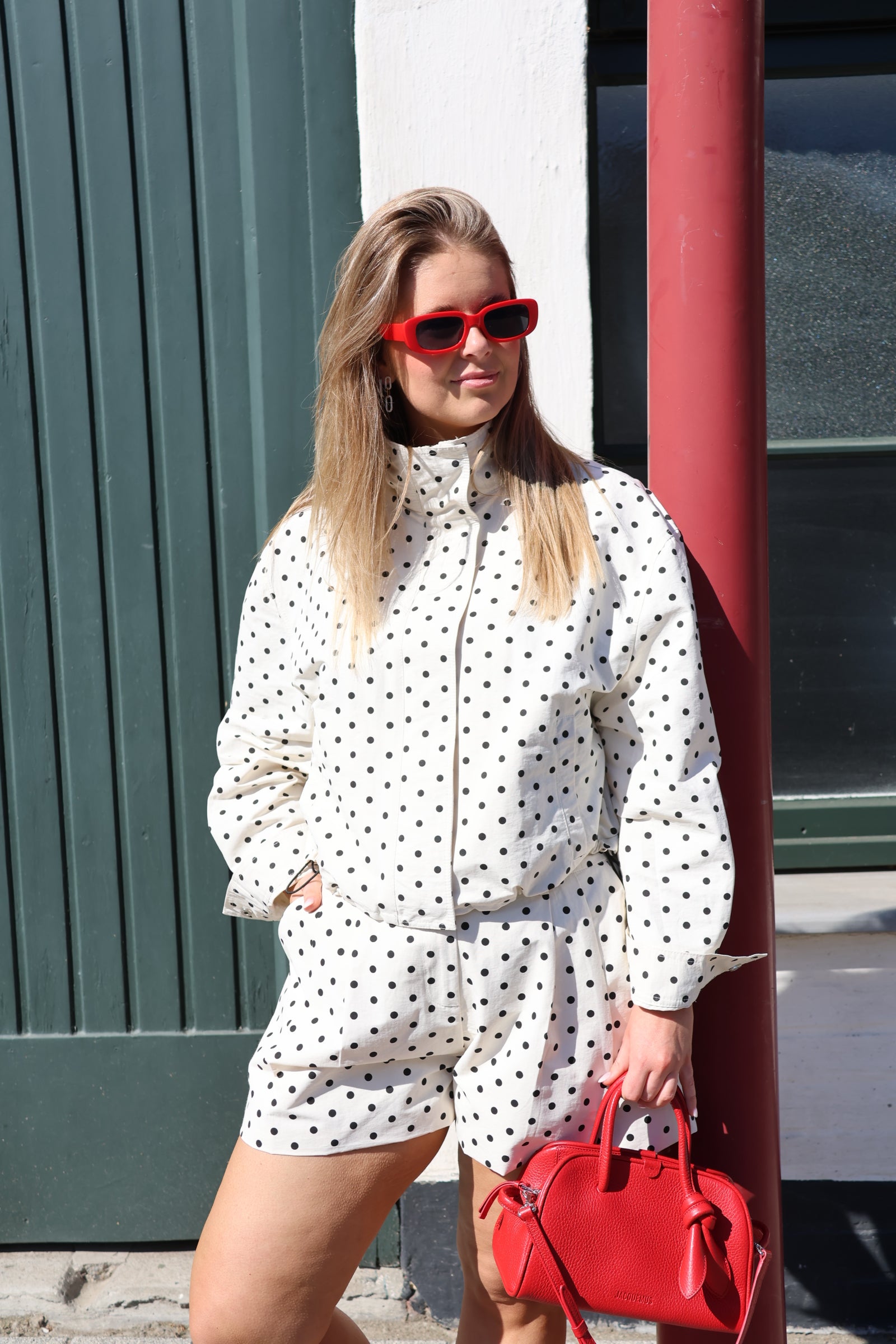 Flo polkadot bomberjas ecru