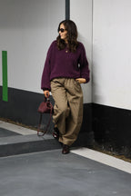 Anna carreaux balloon broek camel