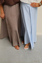 Ziva geruite maxi rok bruin