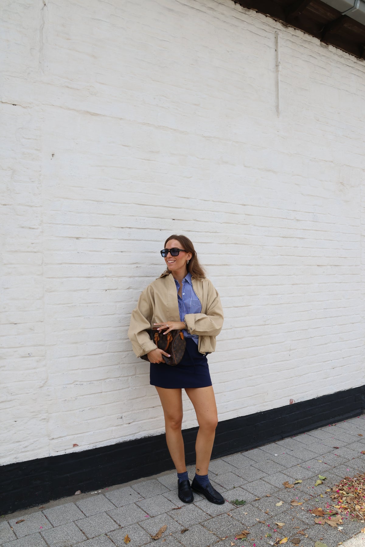 Hailey marine skort met riempje