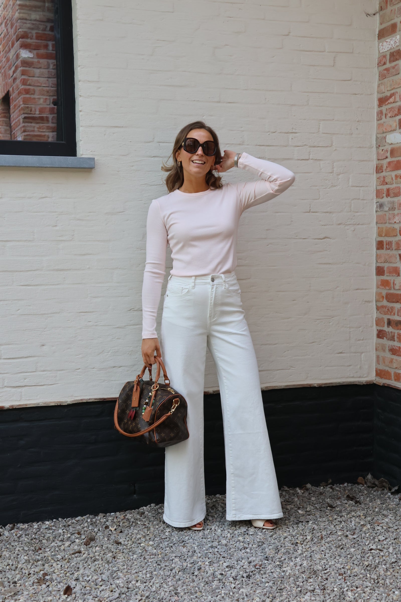 Mona wide leg jeans wit