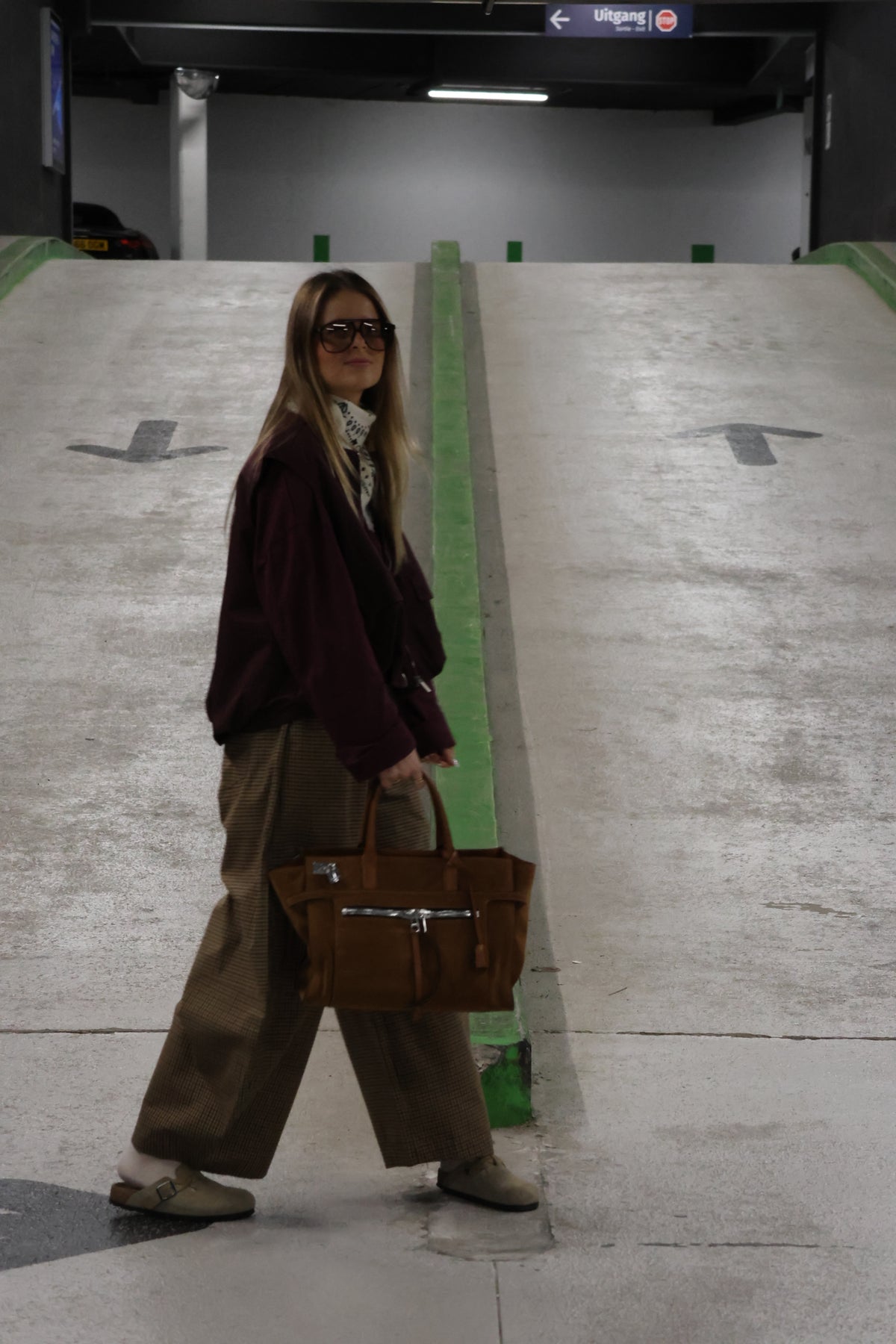 Anna carreaux balloon broek camel