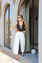 Noralie balloon jeans wit