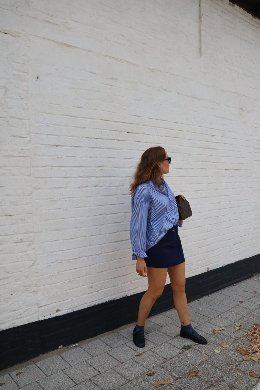 Inez gestreepte blouse blauw