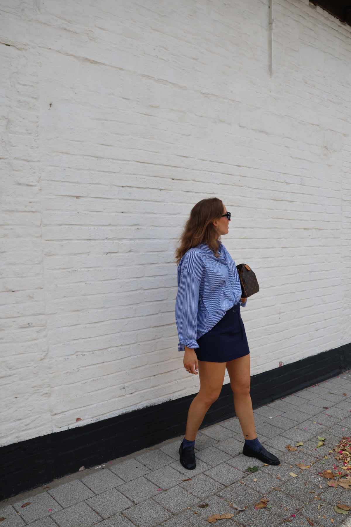 Inez gestreepte blouse blauw