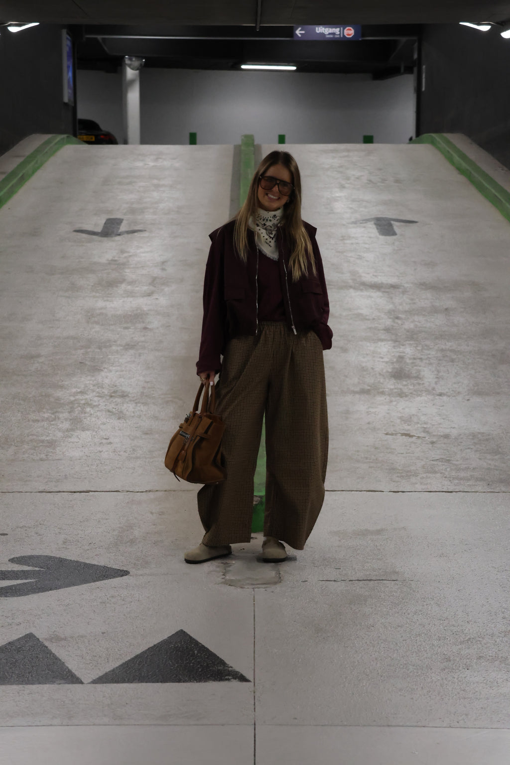 Anna carreaux balloon broek camel