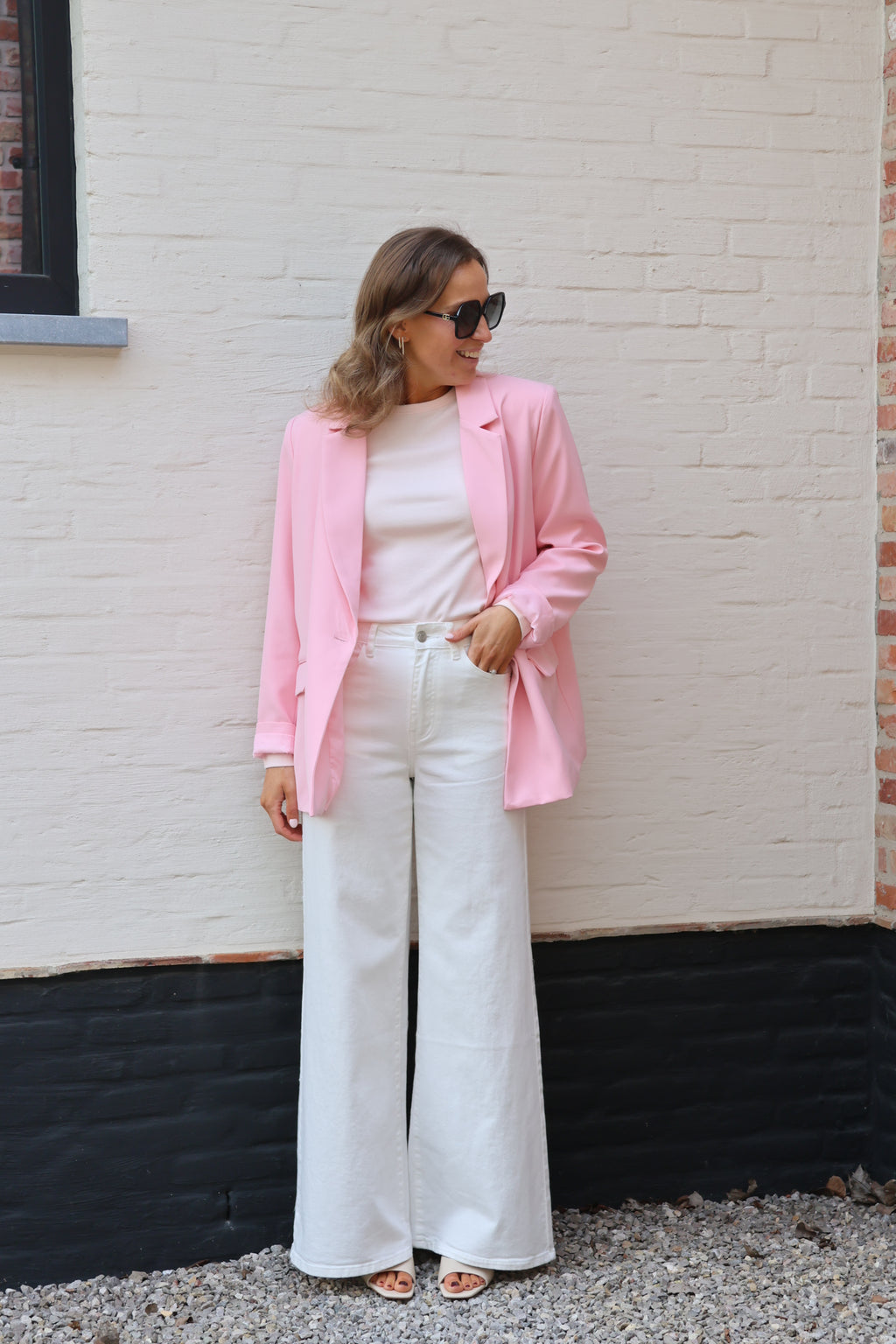 Mona wide leg jeans wit