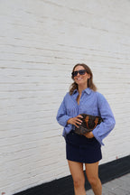 Inez gestreepte blouse blauw