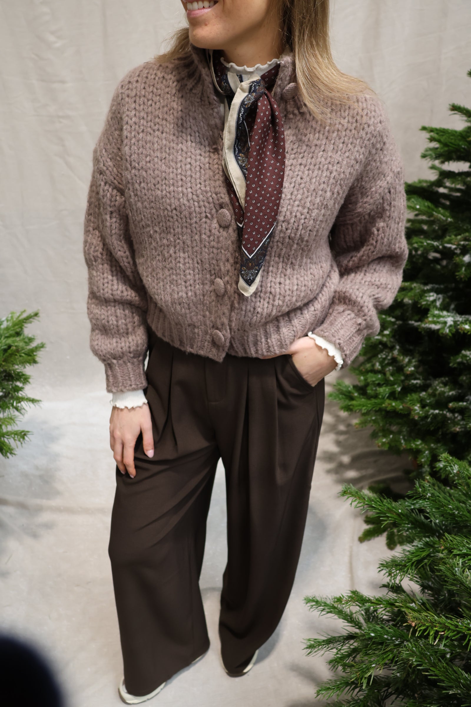 Juline sjaaltje bruin/marine